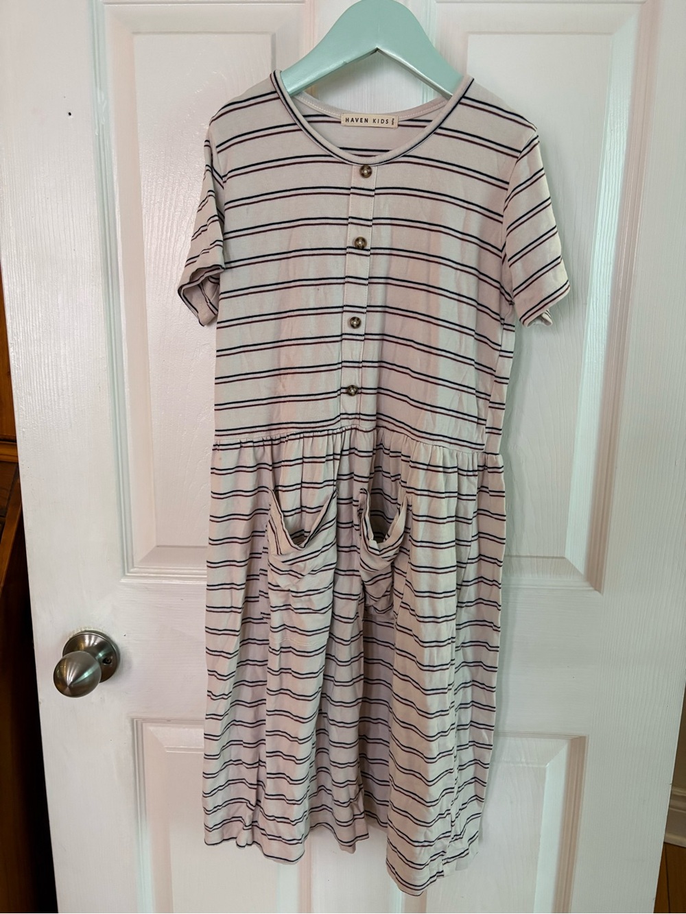 NWOT Haven Kids Striped Button Front Dress (size 10-12)